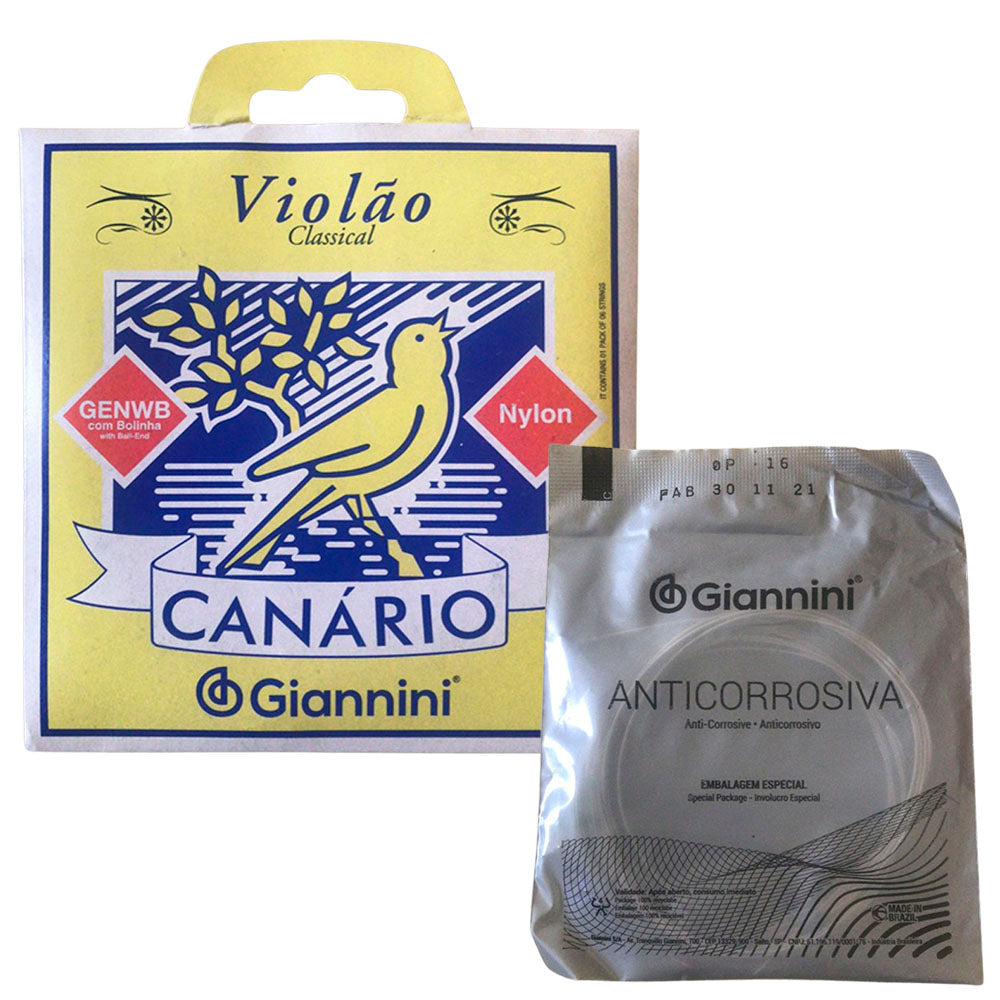 Encordoamento Violão Nylon Canário Com Bolinha GIANNINI GENWB