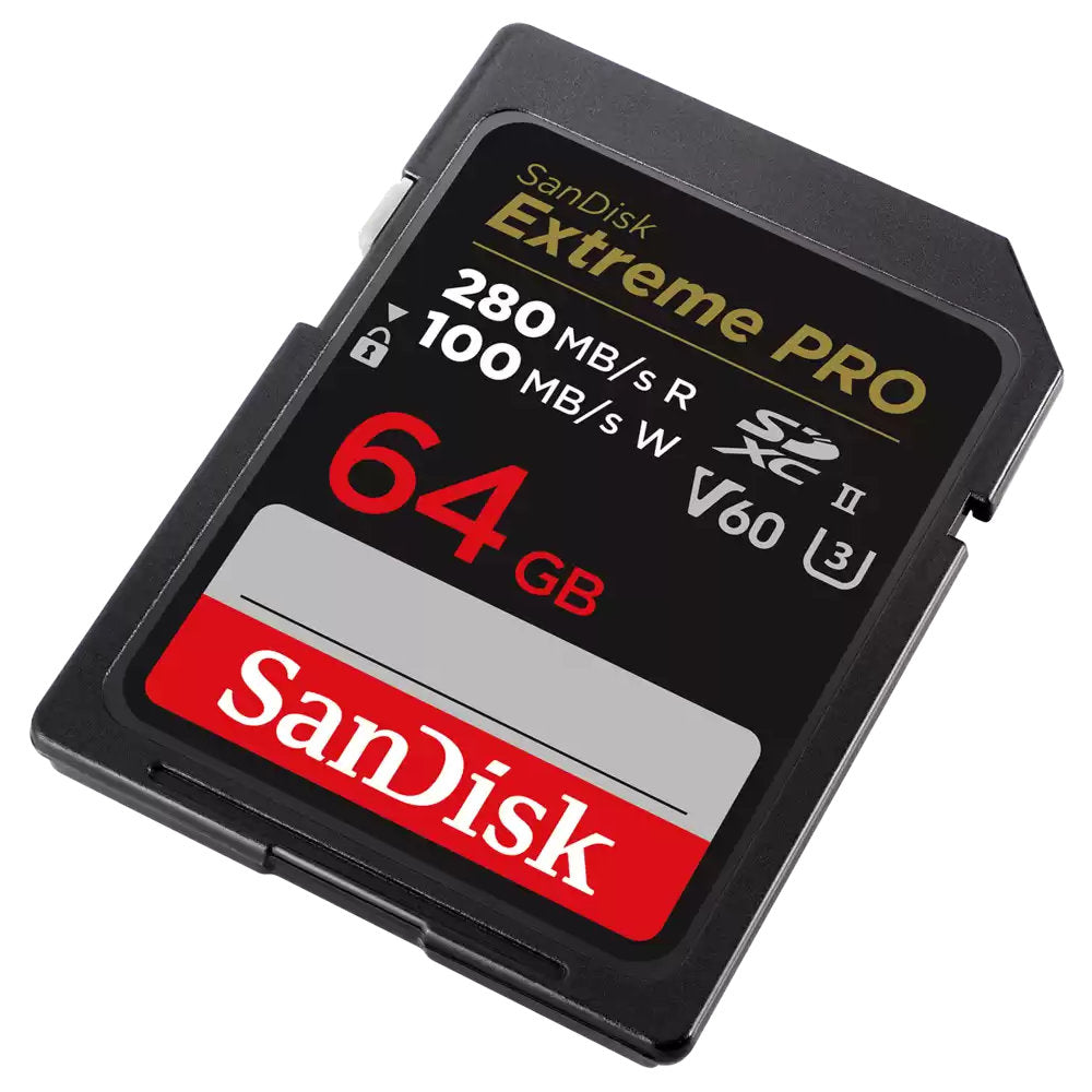 Cartão Memória SanDisk Extreme PRO 64GB SDXC UHS-I SDSDXXU-064G-GN4IN, Classe 10, U3, V30, 4K UHD, Cinza/Preto