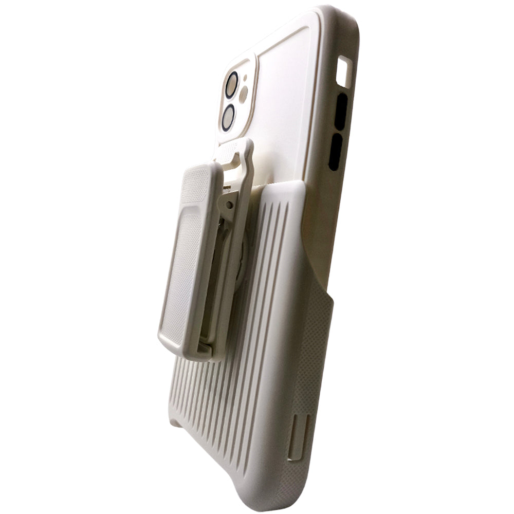 Capa Resistente Para iPhone 11, Com Suporte Clip, Anti-Impacto, Branco