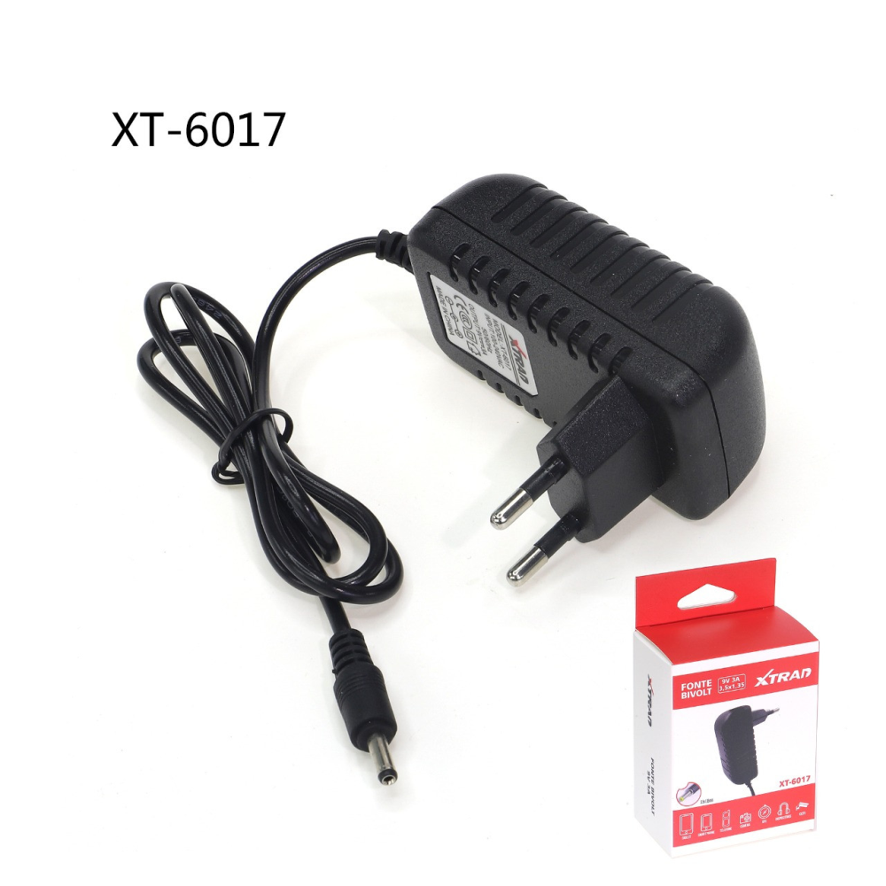 Fonte Bivolt 9V 3A Plug 3,5mm x 1,35mm Xtrad Xt-6017