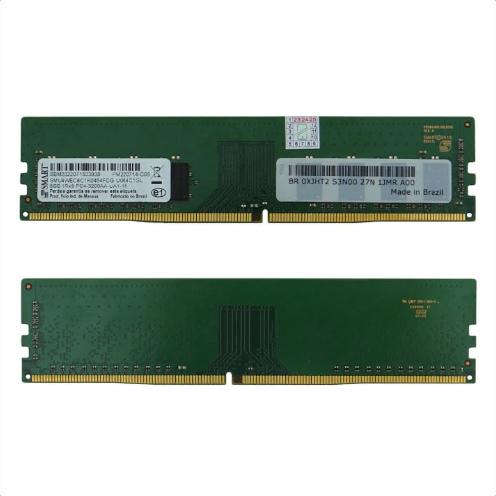 Memória RAM Desktop Smart 8GB DDR4 3200MHz 1Rx8 PC4-25600 CL22 1.2V UDIMM 288-PiN