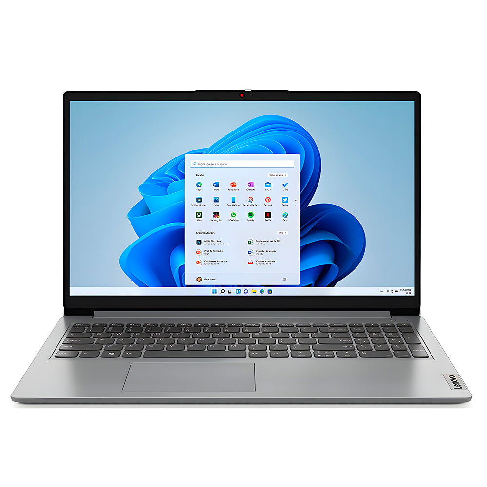 Notebook Lenovo Ideapad 1i, Intel Core i3-1215U, 8GB RAM, SSD 256GB, Tela 15.6" HD Windows 11 Home, Cinza