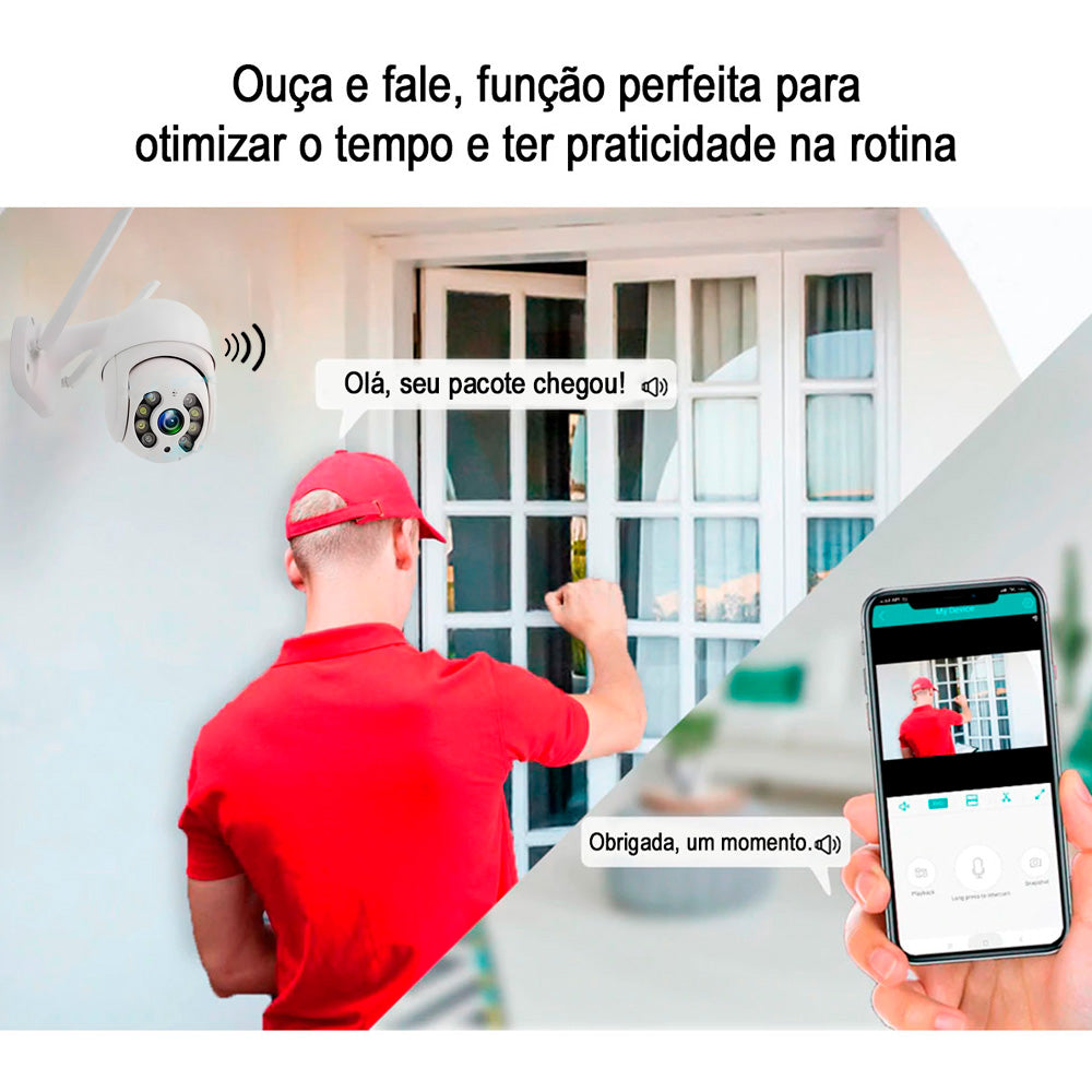 Camera de Segurança IP Externa, Speed Dome, Com 2 Antenas, LeBoss - LB-CA215