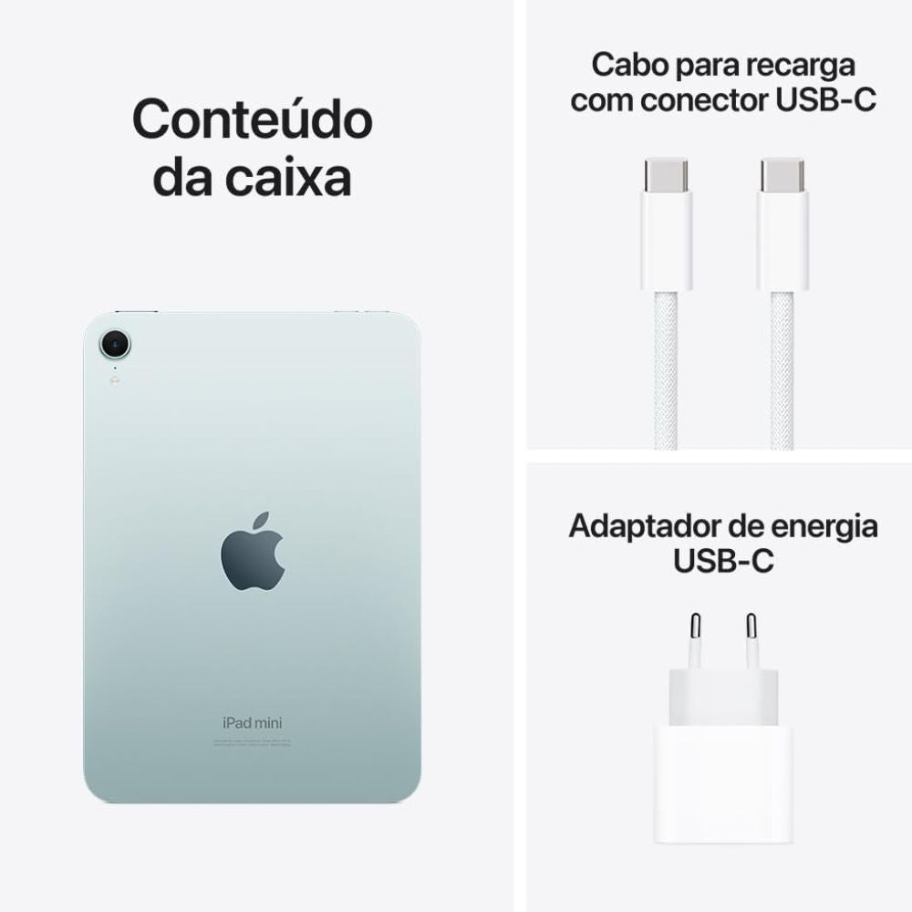 Ipad Mini Apple 8.3'' Chip A17 Pro 256GB W-Fi USB-C MXNC3BZ/A - Azul