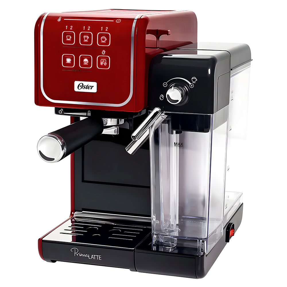 Cafeteira Automática de Espresso Oster PrimaLatte Touch Red, 220V, BVSTEM6801R