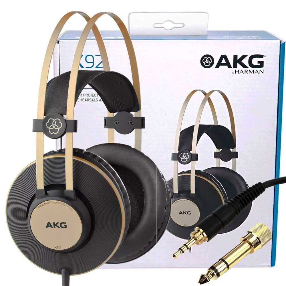 Fone de Ouvido AKG K92, Profissional, Preto e Dourado - 64726