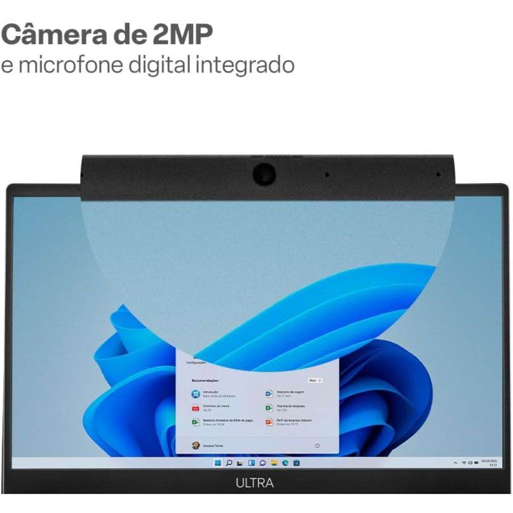 Notebook Ultra UB261 Celeron N4020C 4GB Ram,128GB de Armazenamento, EMMC Tela 15.6 Windows 11 Multilaser - Cinza