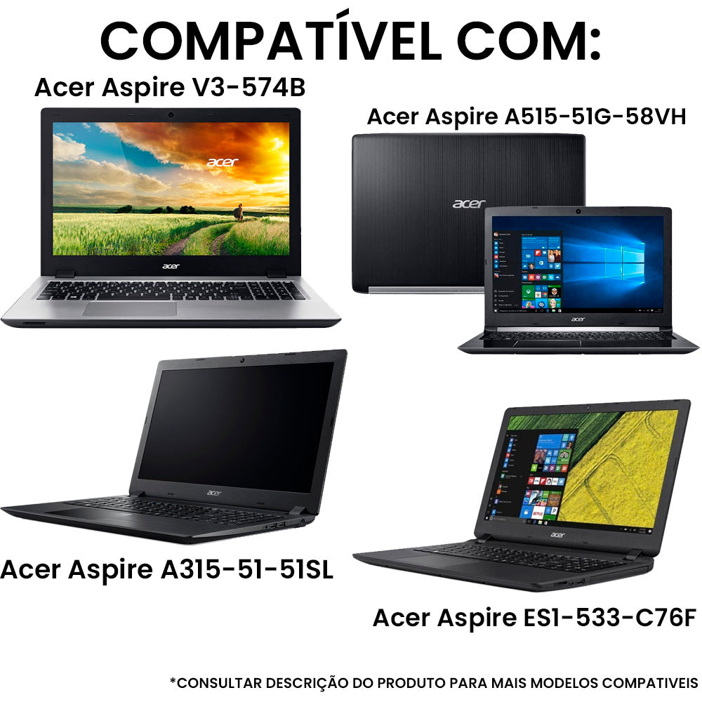 Teclado Notebook Acer Aspire E5-573 -A515-51-75RV-Preto- Br - Power Bottom