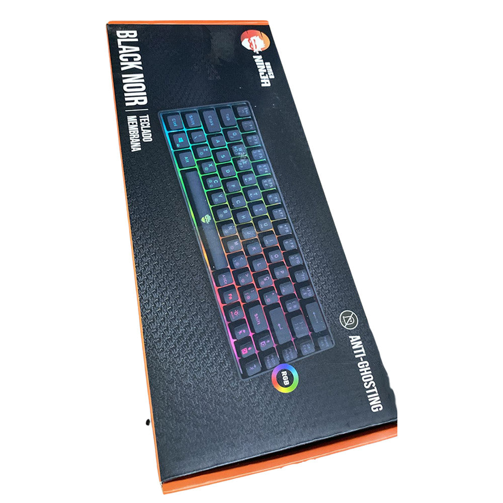 Teclado Gamer Ninja Black Noir, RGB, Switch Membrana, ABNT2, Black, TC-GN-BKNR