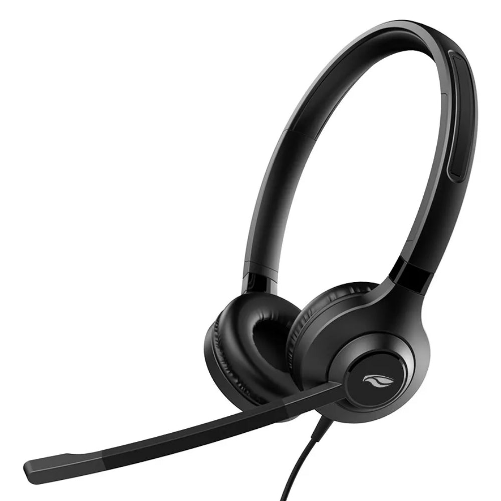 Fone Headset USB PH-360BK C3Tech, Som Estéreo, Cancelamento de Ruído ENC, Controle no Cabo, Preto