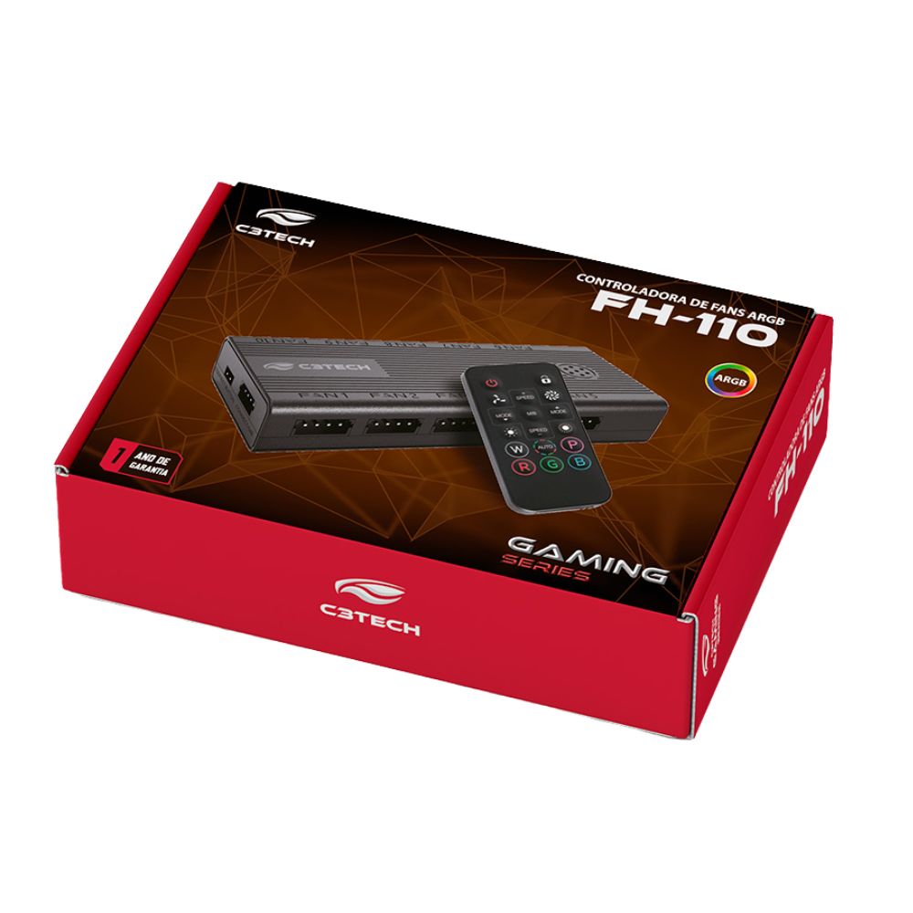 Hub Controlador de Fan FH-110BK ARGB 4 pinos C3Tech