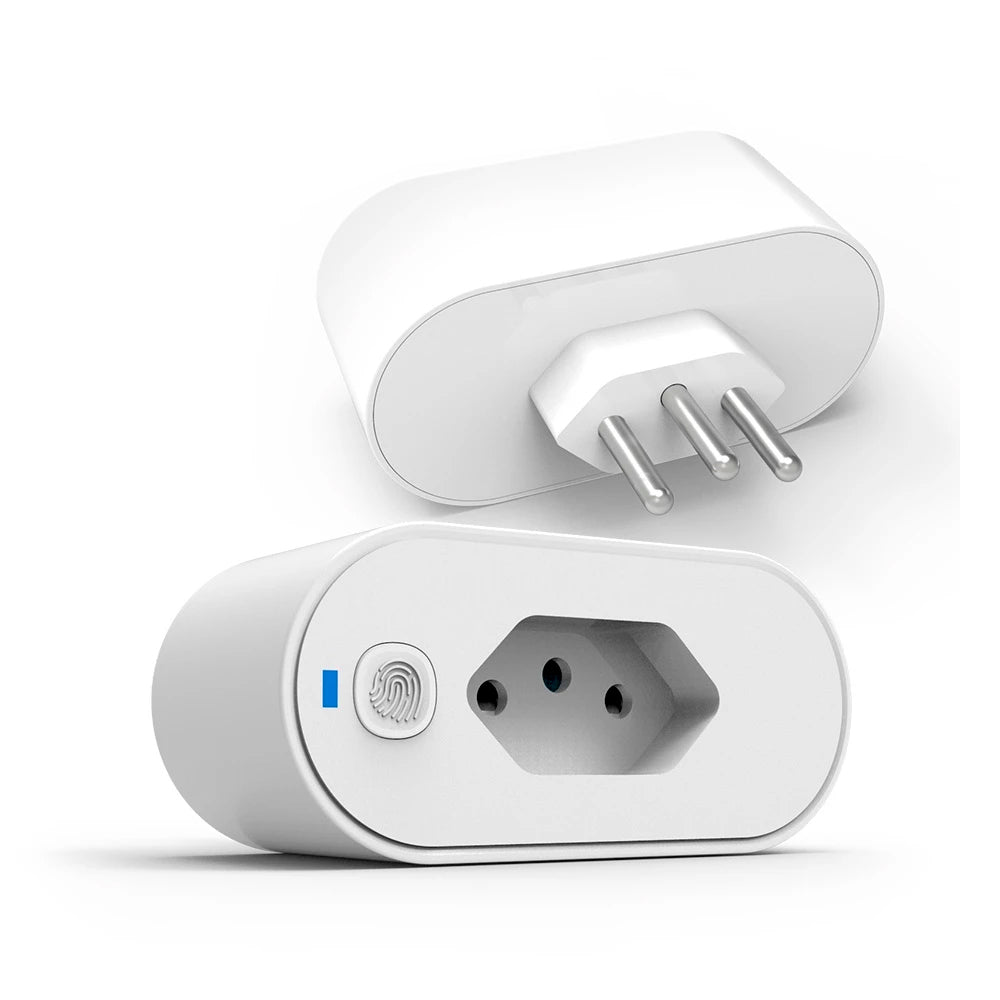 Plug de Tomada Inteligente, Padrão Brasileiro, 16A, Compatível Com Alexa, Google Home, SmartThings, Branco