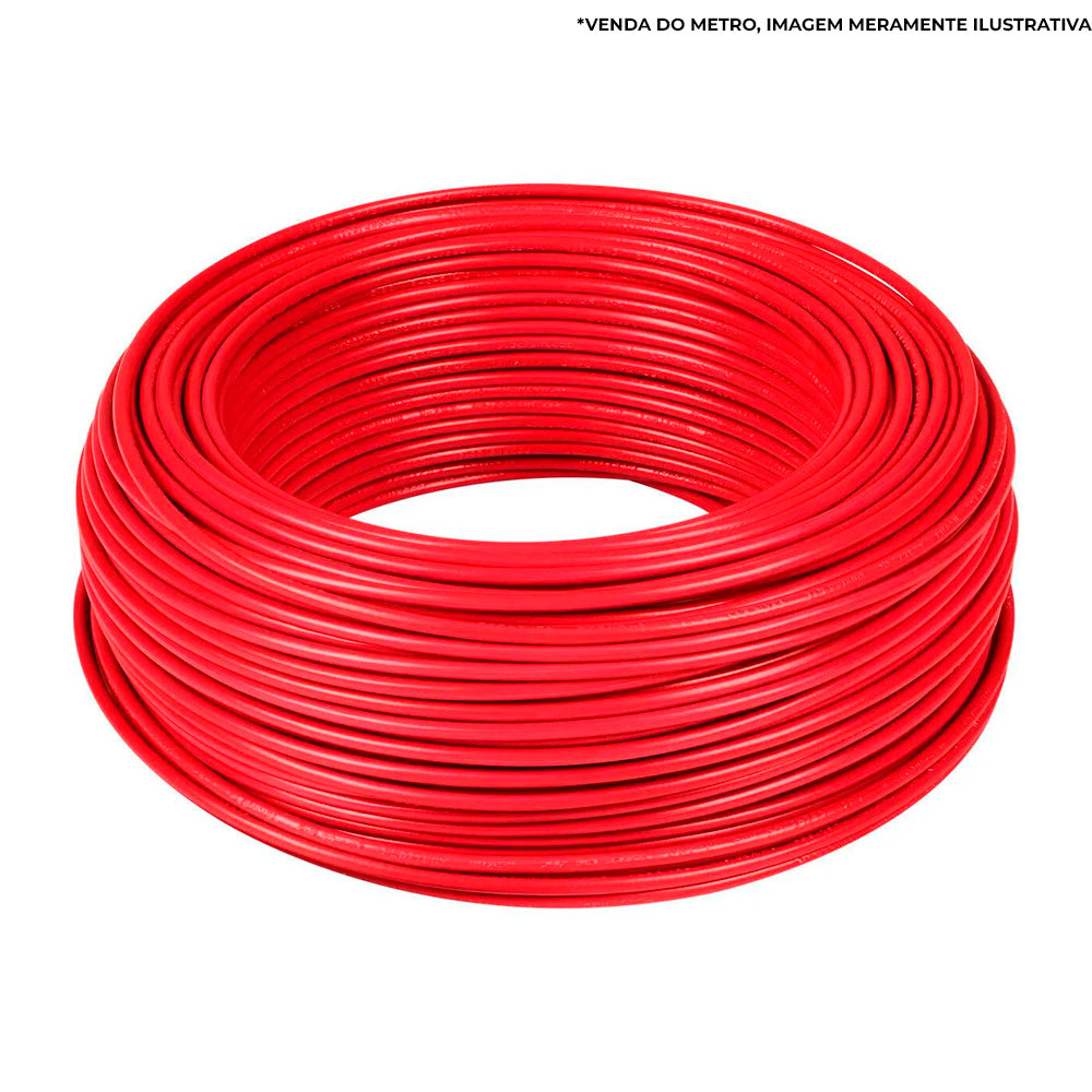 Metro de Cabo Flexível Fio Elétrico Megatron 6MM 750V - Vermelho