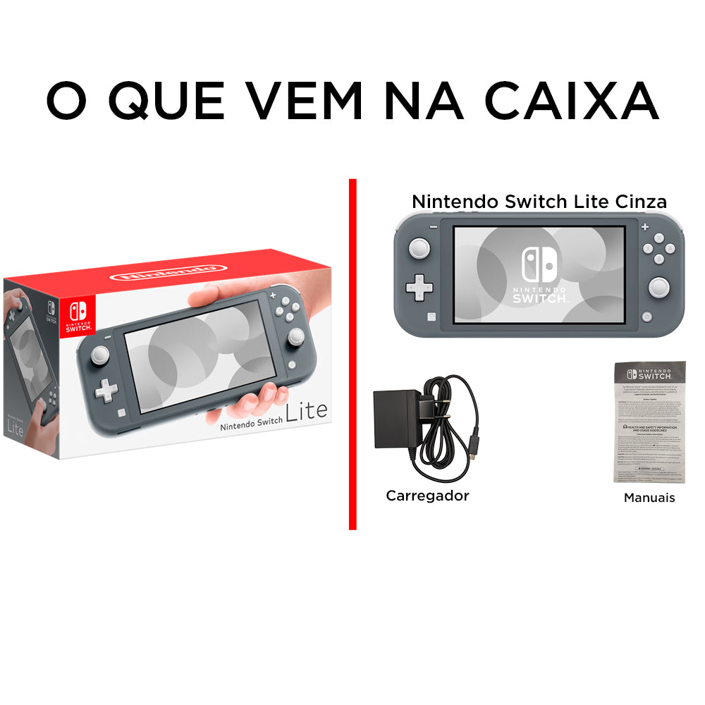 Console Portatil Nintendo Switch Lite 32GB, Cinza, Standard, HDH-S-GAZAA