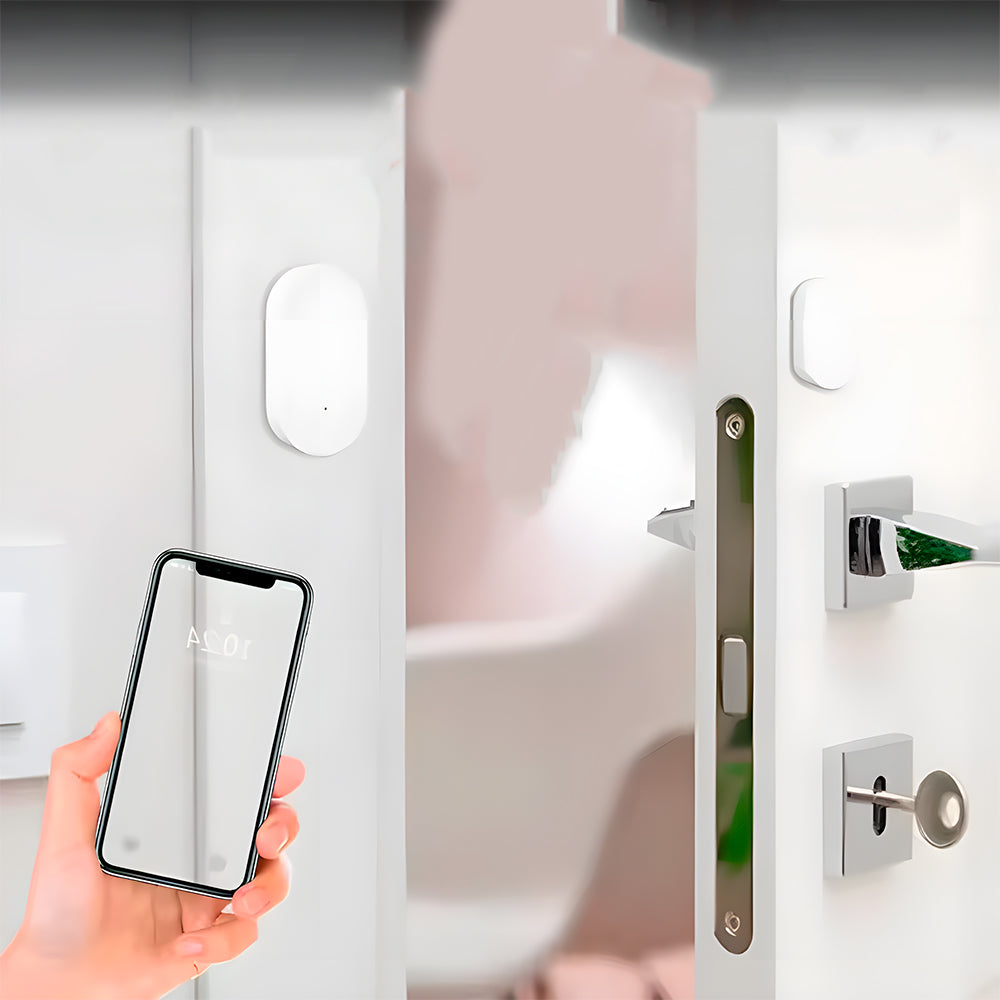 Sensor Magnético de Abertura, Zigbee 3.0, Para Portas e Janelas, Controle Por Aplicativo, Branco