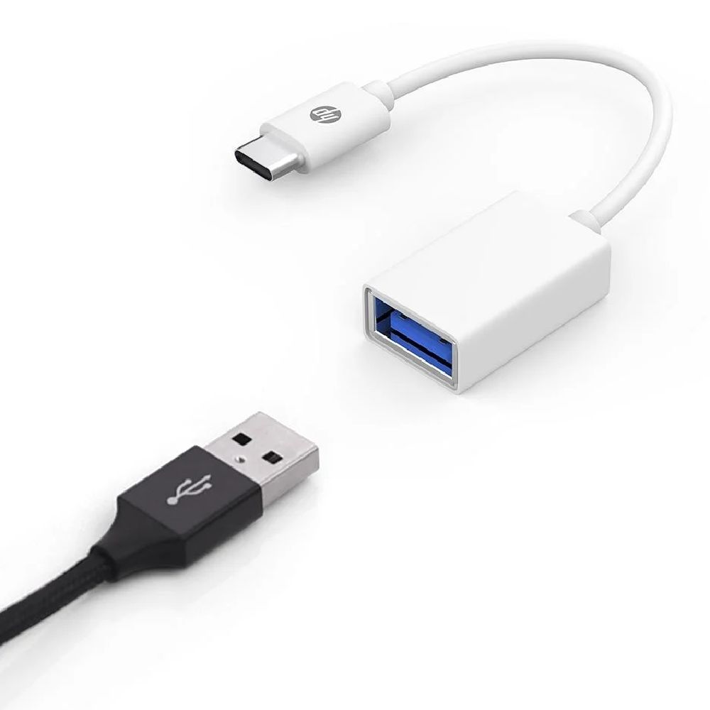 Cabo Adaptador OTG USB para USB-C HP DHC-TC105 Suporte para transmissão de dados de 5Gbps/s, Branco