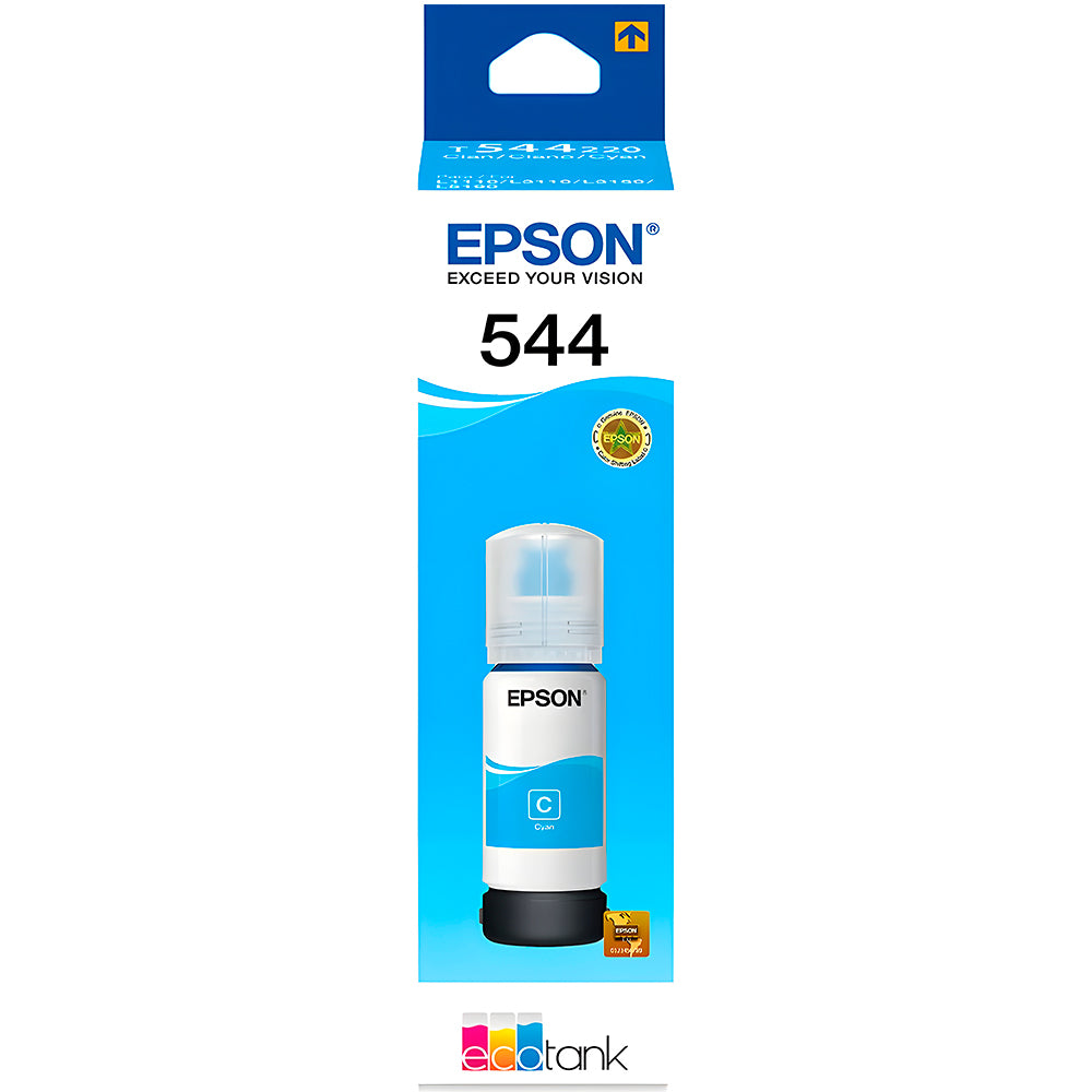 Refil de Tinta Epson Cyan 544-T544220 Original Para L3110/L3150 Rende 7.500 Paginas (Na Caixa)