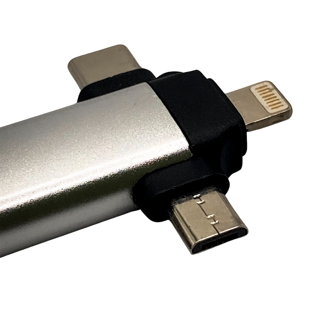 Adaptador OTG 3 em 1, USB 3.0 Para Tipo-C, Lightning e V8, KP-H006, Knup, Prata