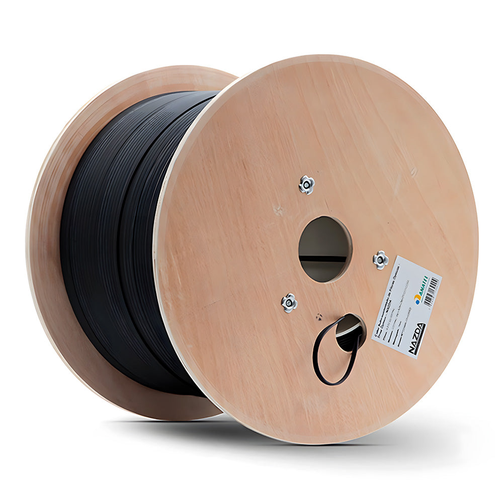 Bobina de Cabo de Fibra Óptica 1.000 Metros Nazda, Flat Drop, 1 Fibra, 1FO, SM Bob