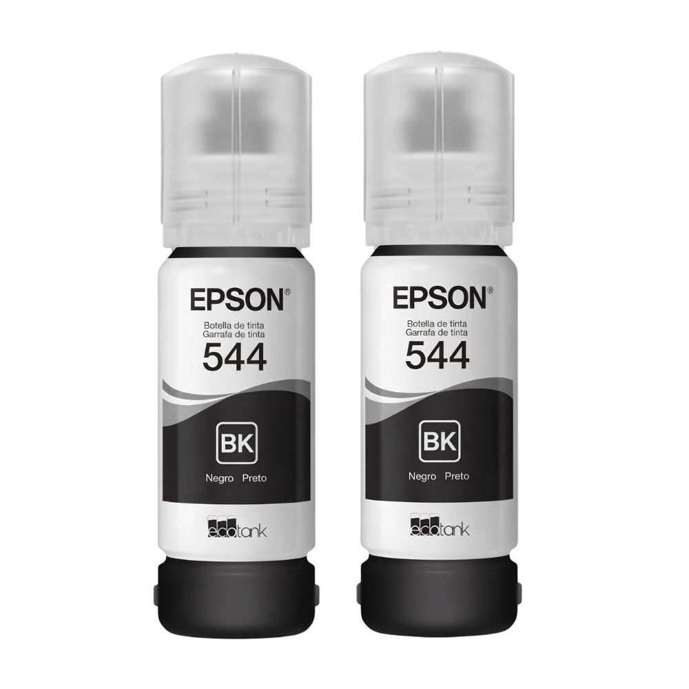 Kit 2 Refis de TInta Epson 544 BK Preto 65ml, Para L110/L1210/L3110/L3160 (Caixa com 2 Refis)