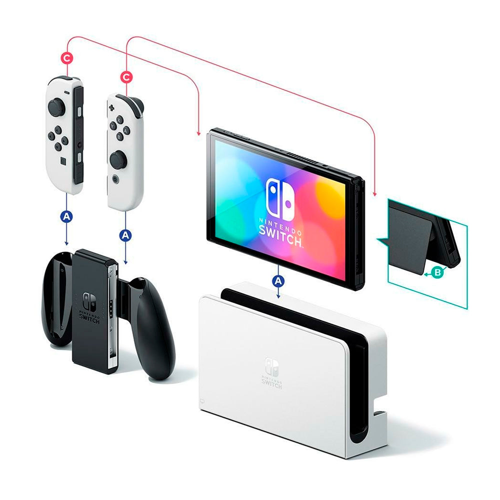 Nintendo Switch OLED Branco 64GB, Tela 7