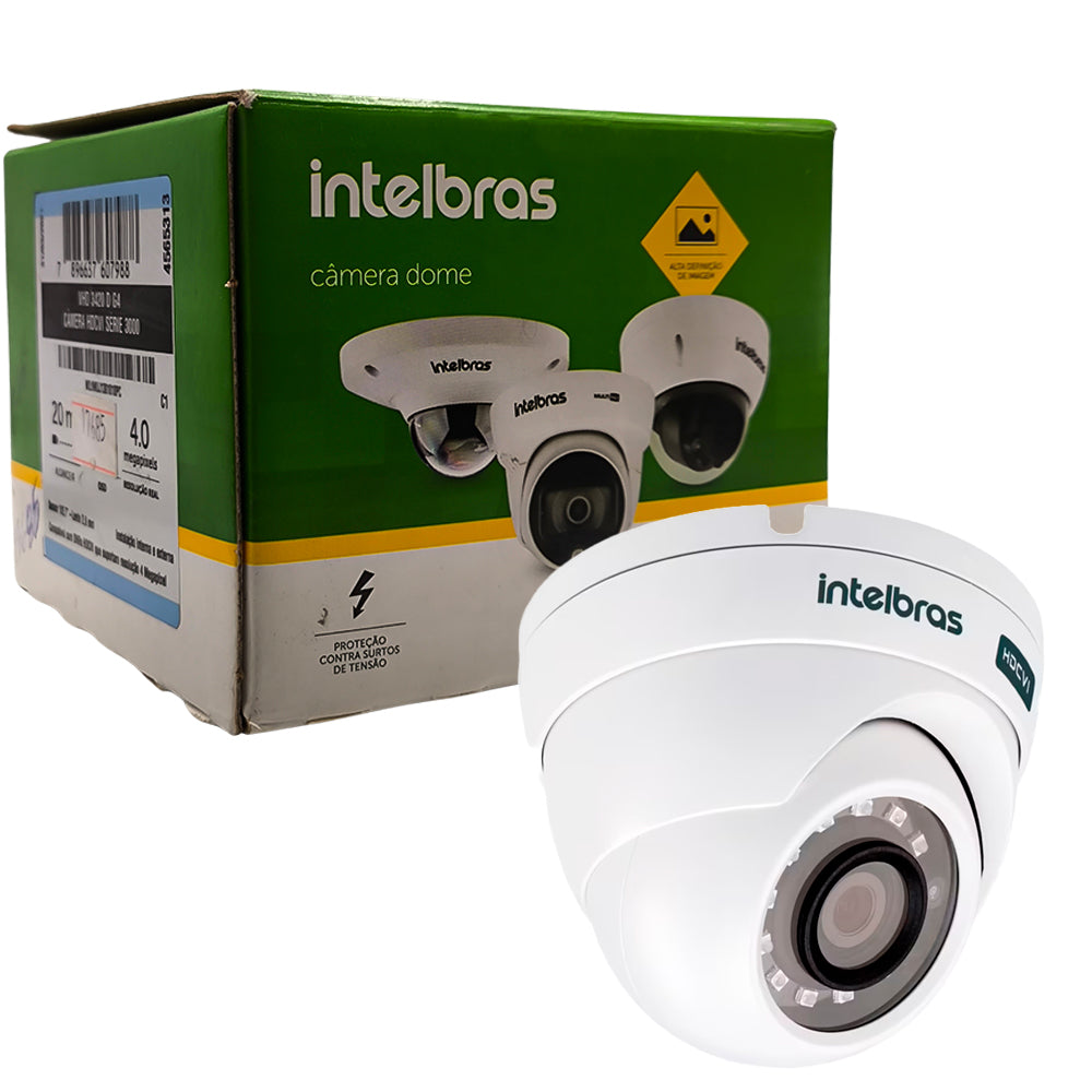 Câmera de Segurança Ultra HD Intelbras, VHD 3420 Dome G4, 2K, HDCVI, Lente Infravermelho, 4MP