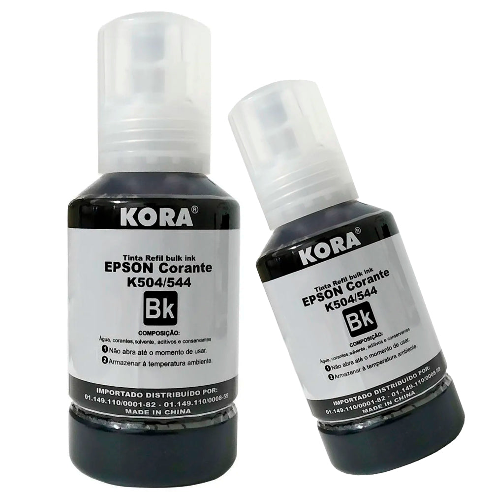Tinta Refil Bulk Ink Compatível Epson 504/544 BK Preto Corante 70ML Kora - MasterPrint
