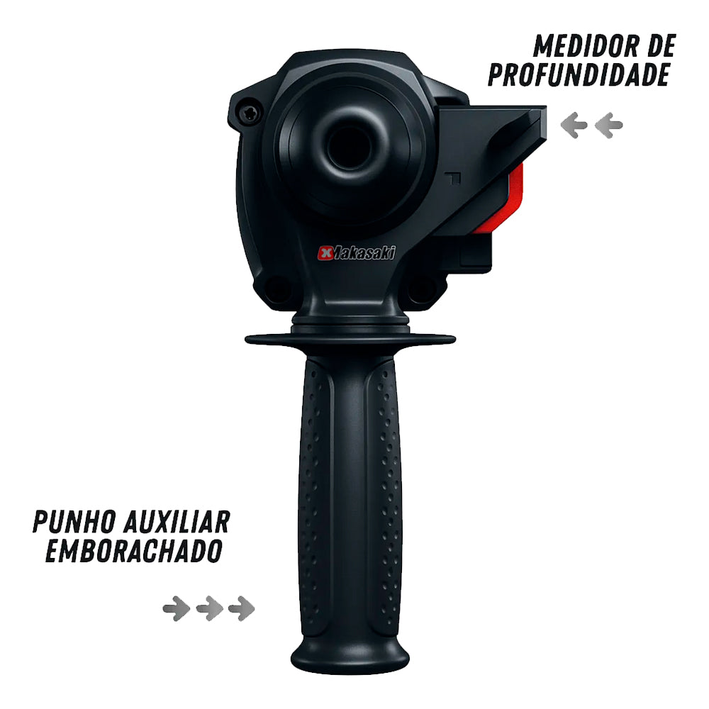 Furadeira Rotatoria 220v com 12 Peças NAKASAKI Capacidade de Perfuração: Aço, Madeira e Concreto - NK2603