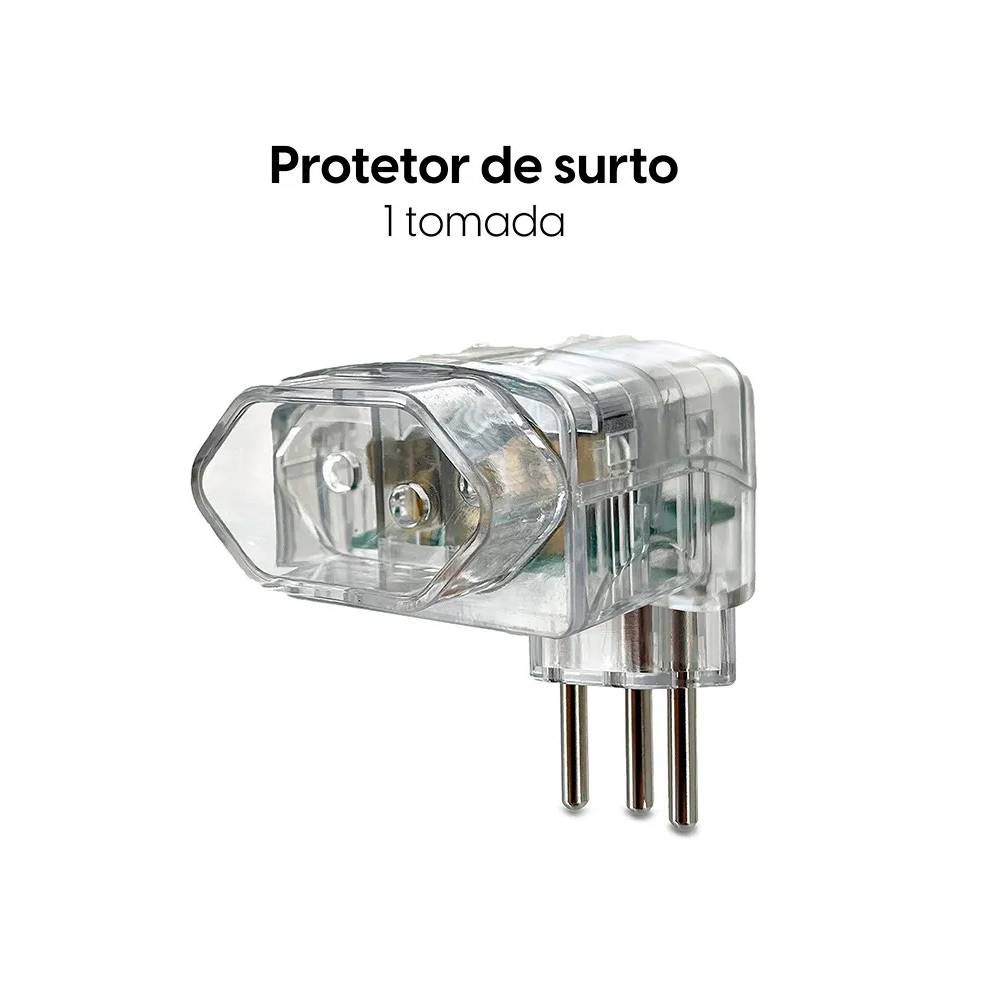 Protetor de Surto (DPS) 2P + T 20A 1 Tomada Bivolt Elgin, Transparente (46RPS301020A)