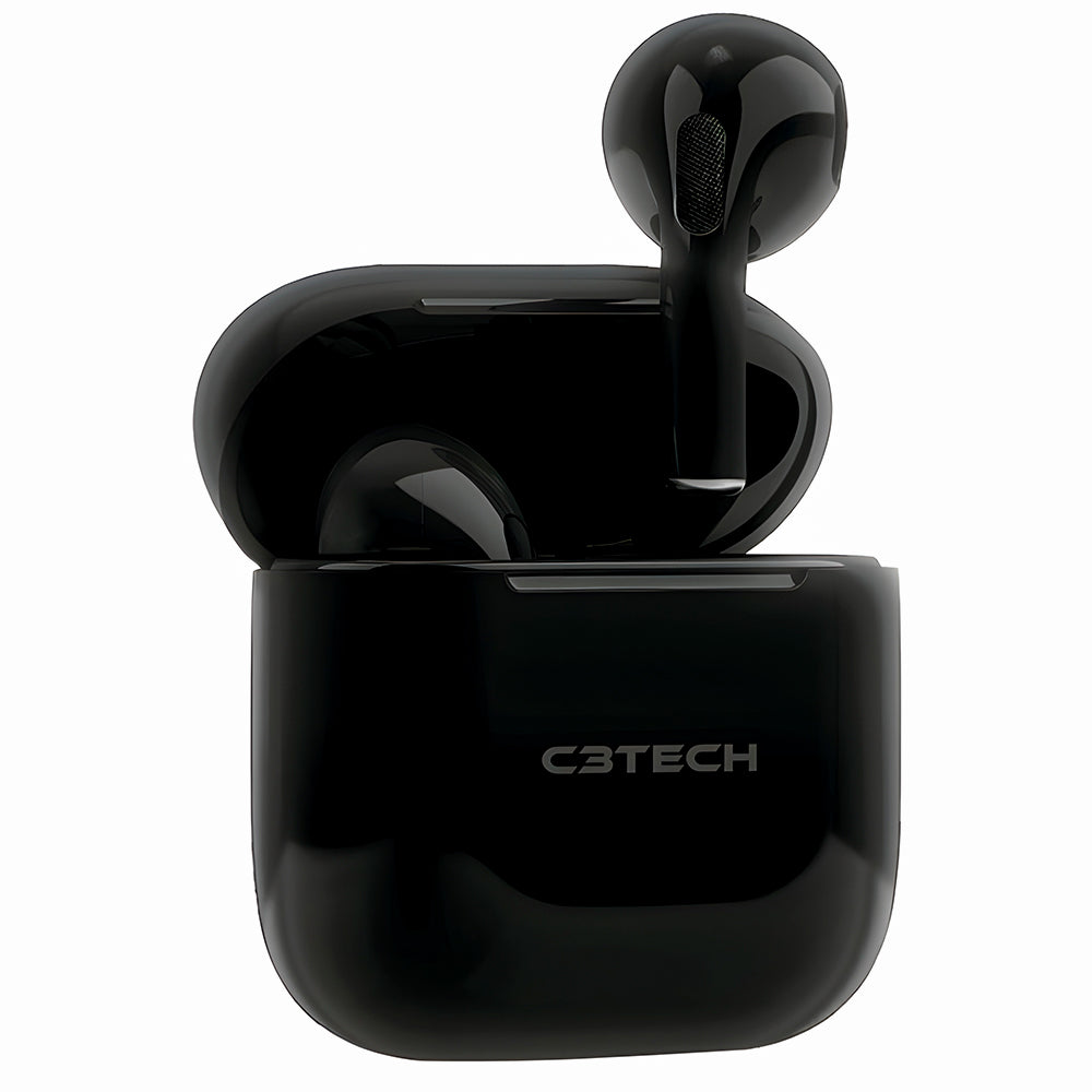 Fone de Ouvido Sem Fio, Bluetooth, C3Tech, EP-TWS-21BK, Preto