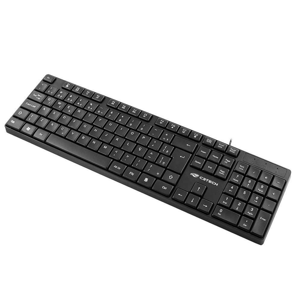 Teclado USB Multimídia KB-M11BK Preto - C3Tech