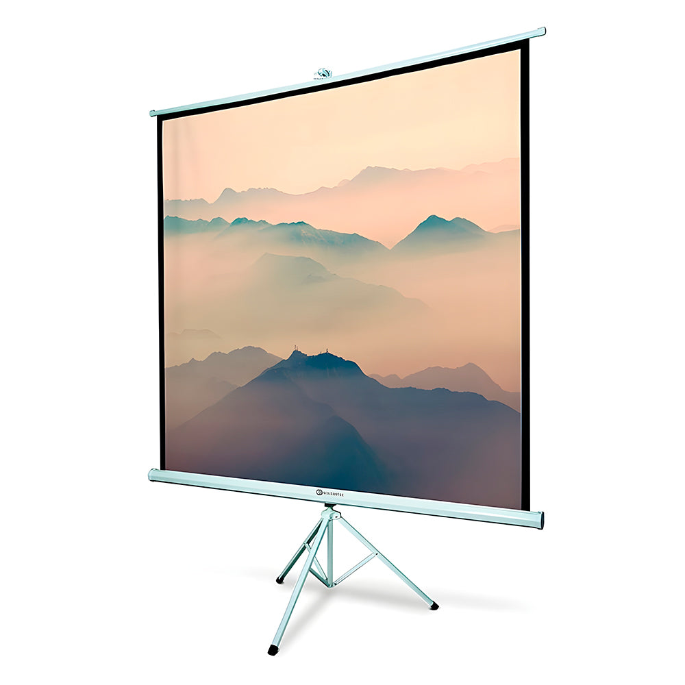 Tela de Projeção 180 x 180cm (4:3) 71" com Tripé Ajustável, Película Matte-White 1.0, Sistema Multiponto - Goldentec