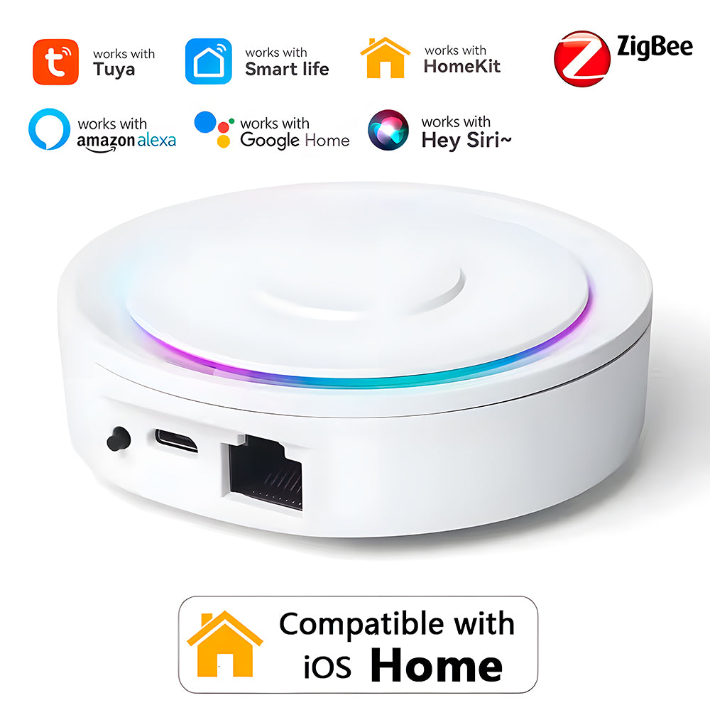 HUB Gateway Multifuncional, Zigbee 3.0, Controle IR, Cabeado, Compatível Com Apple Homekit, Alexa, ZLG2 - Branco