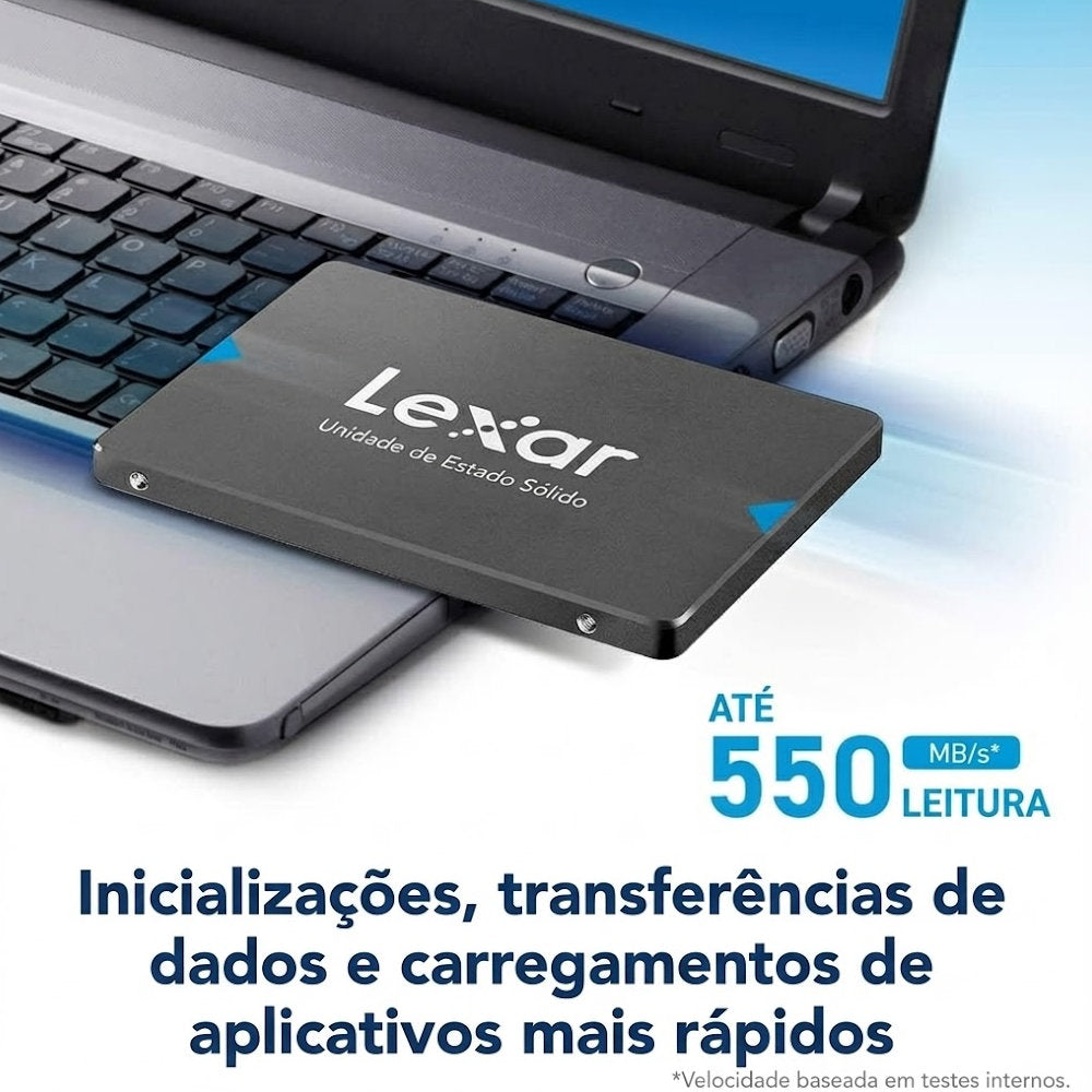 SSD Lexar NQ100 SATA III 960GB 2,5" 6Gb/s Leitura de Até 550Mb/s Gravação de Até 500Mb/s