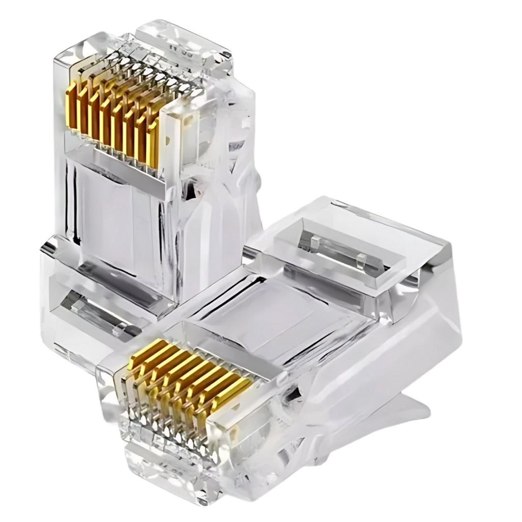 Conector Cristal RJ45 Cat5e/Cat6e EZ Exbom Vazado, CONT-RJ45V1K, 8P8C - Pacote Com 1.000 Unidades