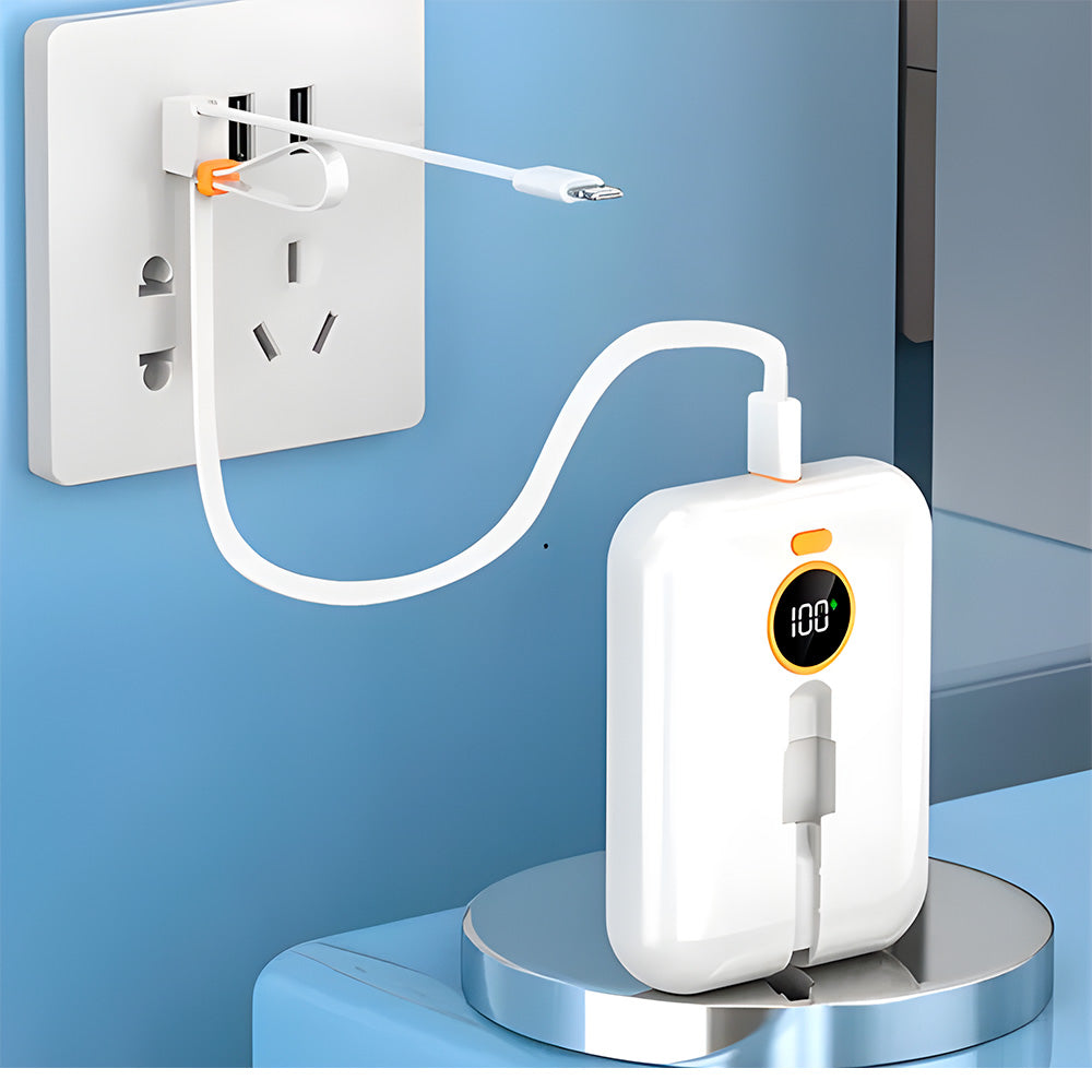 Carregador Portátíi, Power Bank, 10.000mah, Carregamento Turbo, A'Gold, BTE-15, Branco