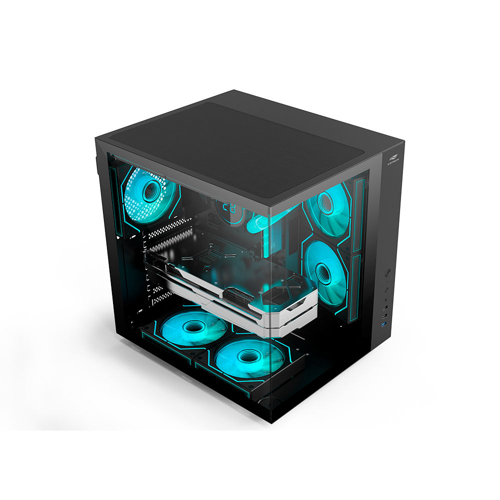 Gabinete Gamer Aquário C3Tech MT-G920BK, Mid Tower, Vidro Temperado, Suporte Water Cooler, Sem Fonte, Preto - Aquarius