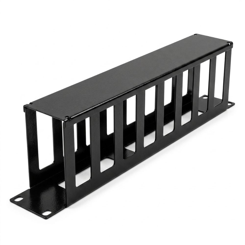Organizador de Cabos Horizontal 1U 80mm para Rack 19"  - MAX ELETRON