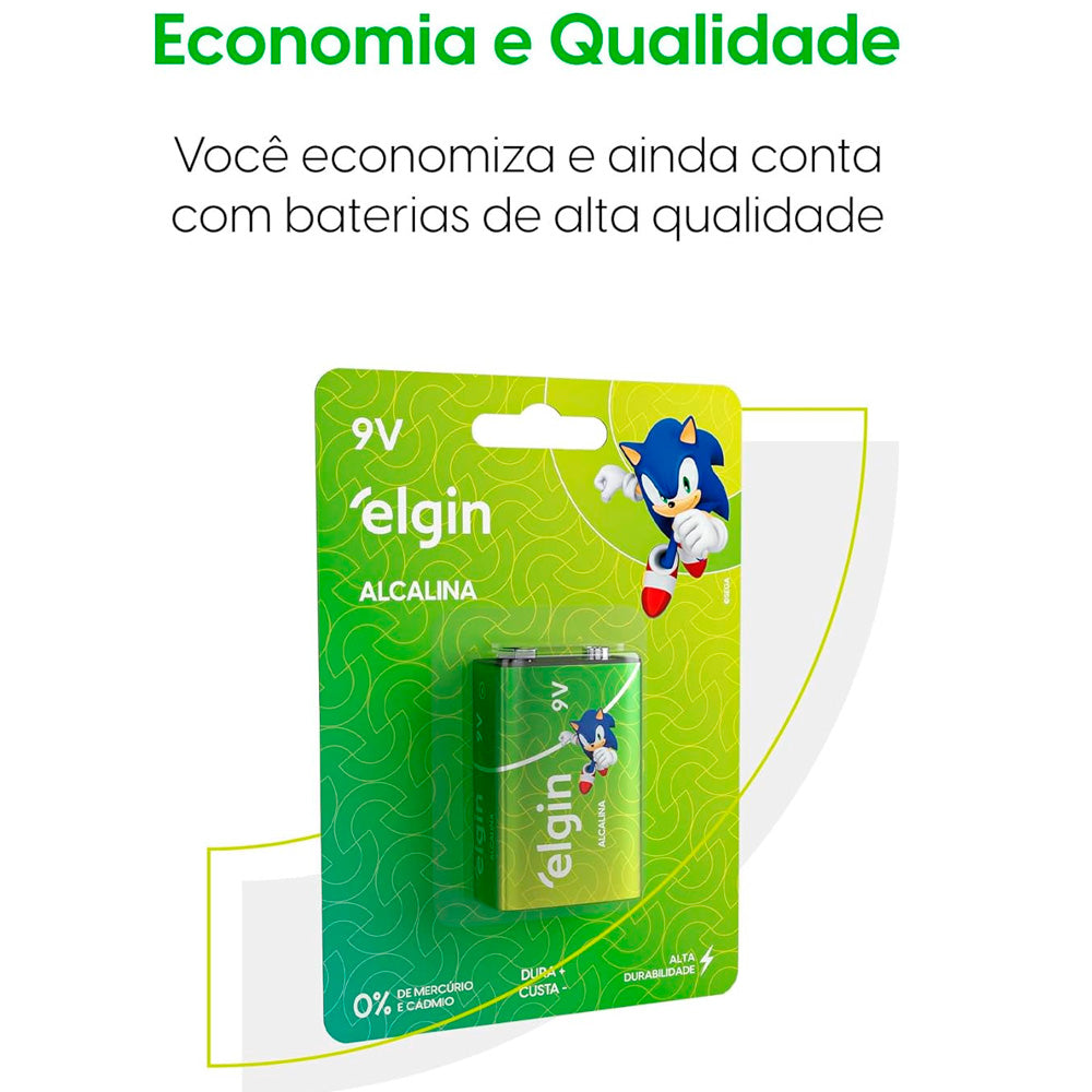 Bateria Alcalina 9V Dura+ Blister, Com 1 Unidade, Elgin - ELE000000082158