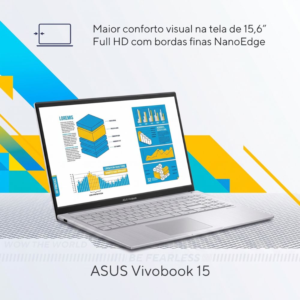 Notebook ASUS Vivobook, Intel Core i5 13ª 8GB, 256GB SSD Windows 11 Home 15,6" LED FHD, 15 X1504VA- Nj1738W  Cool Silver