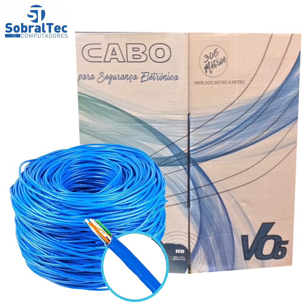 Caixa Cabo De Rede Mk2 VO6 Tecno 23AWG UTP Cat5E Azul