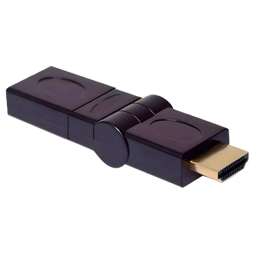 Adaptador HDMI Macho x HDMI Fêmea Dobrável em 180° e Rotativo em 360° - Preto
