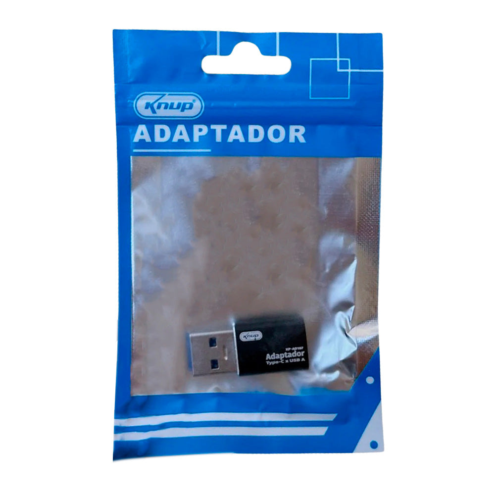 Adaptador OTG USB 3.0 KNUP KP-AD107 - Conversor Plug USB-C Fêmea p/ USB-A Macho