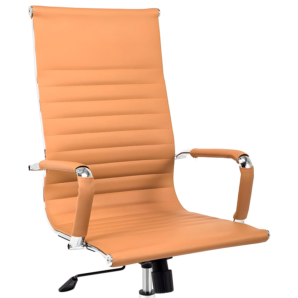 Cadeira de Escritório Presidente Com Função Relax e Base Giratória Moob Boston (Caramelo)