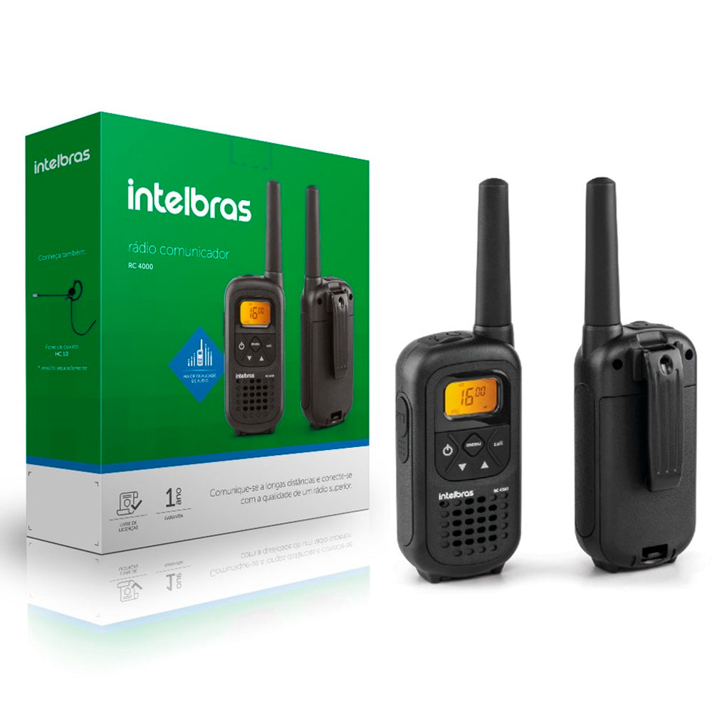 Rádio Comunicador Walk Talk Com 26 Canais Intelbras RC 4002 - Preto