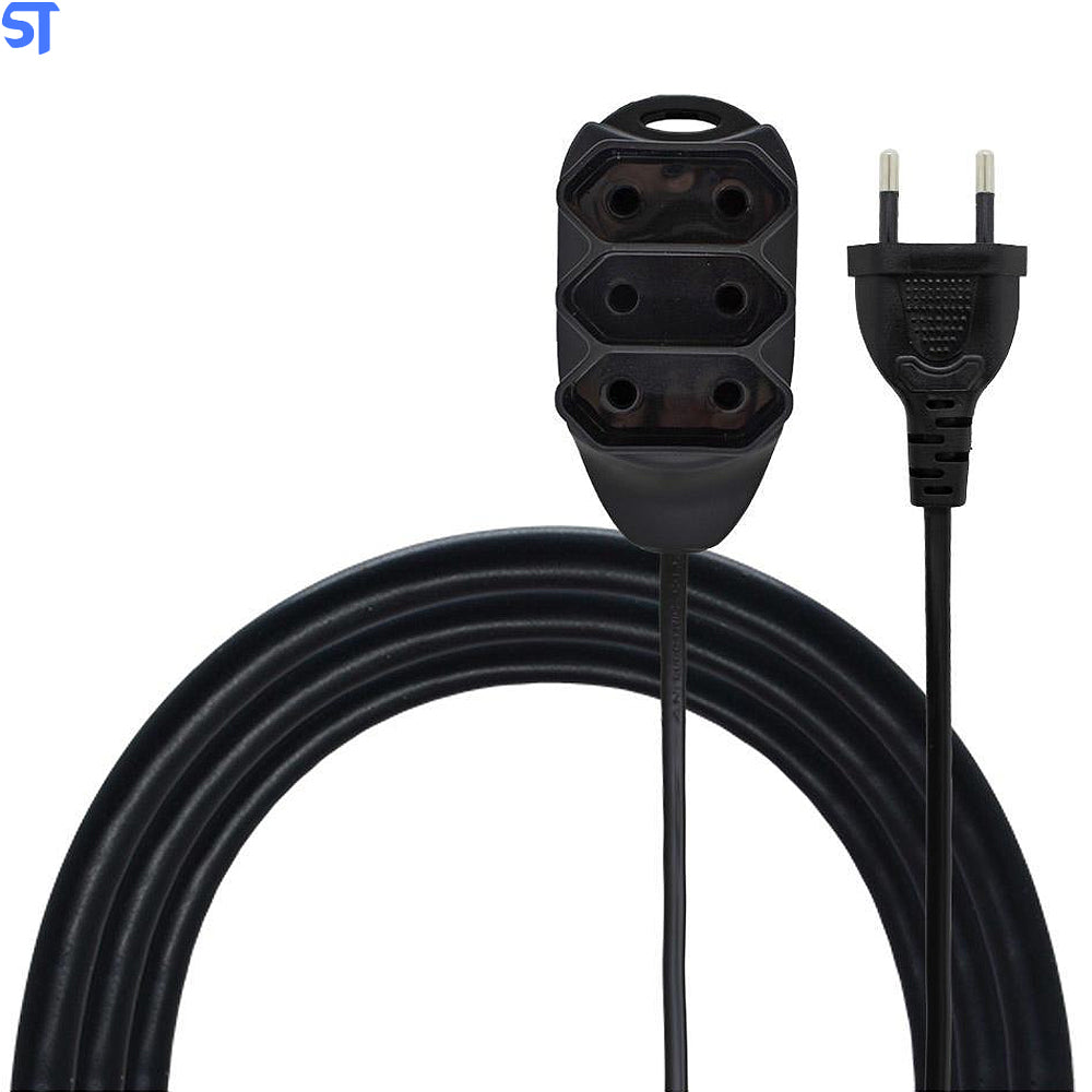 Extensão Elétrica 3 Tomadas 1.5 Metros Knup SL7013 - Preto