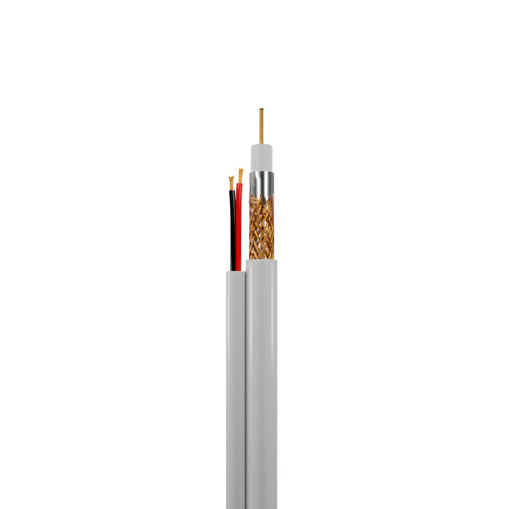 Cabo Coaxial 4mm 80% Blindado Bipolar Externo Com 100 Metros Frapa - Branco