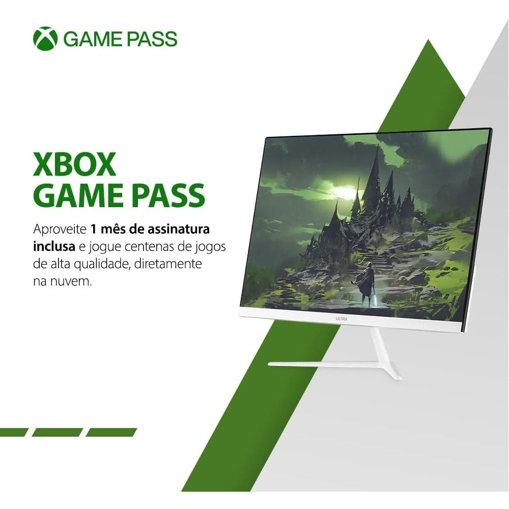 Computador All in One Ultra B830 Intel Celeron, 4GB RAM, SSD 120GB, Win 11, Microsoft 365 Personal + 1TB Nuvem, Branco