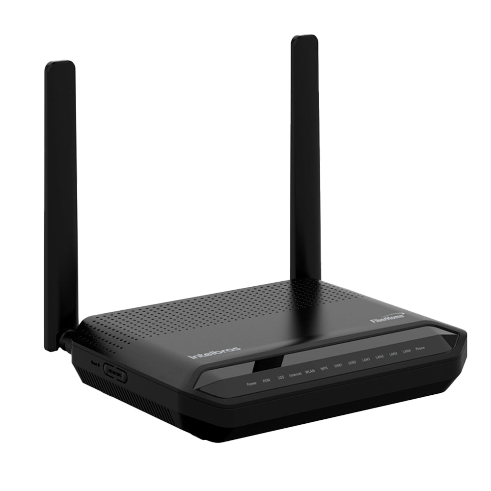 Roteador Modem Óptico Wireless ONT HG6145F Intelbras, FiberHome, 4 Portas Gigabit Ethernet, AX1800 Wi-Fi 6, 1200 Mbps