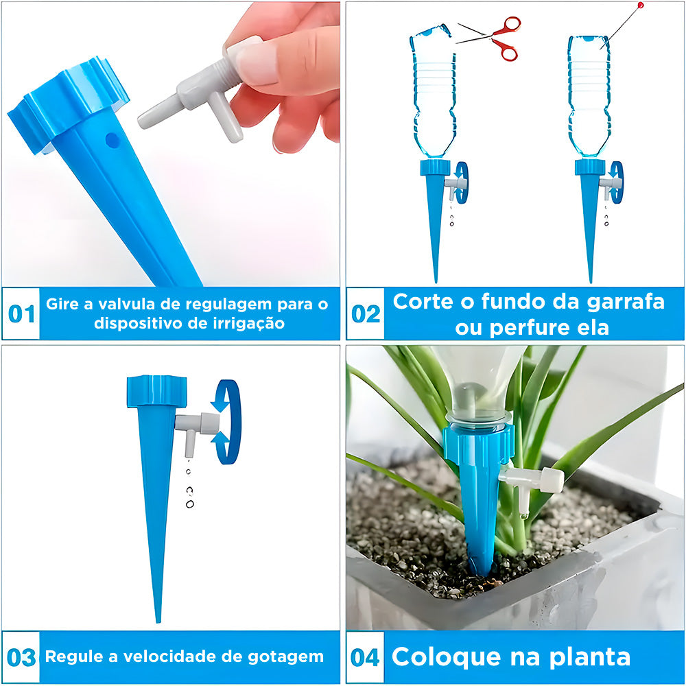 Kit Para Irrigação Com 20 Peças de Gotejadores, Válvula Acoplável